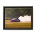 Purple Drift Car Framed Canvas Print